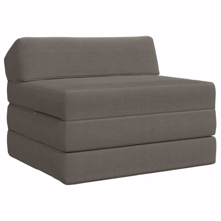 vidaXL Divano Letto Pieghevole Moderno Grigio con Rivestimento in Tessuto e Imbottitura in Schiuma L: 200 cm, P: 70 cm, H: 10 cm