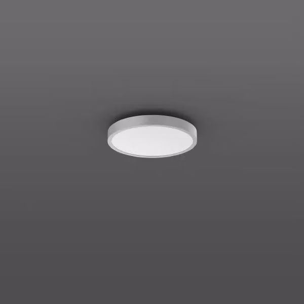 RZB Triona, 40 W, 3500 lm, 830, argento, faretti da soffitto e da parete DALI, D 461 H 88, 95°, plastica (PMMA) opalina 312424.004.76