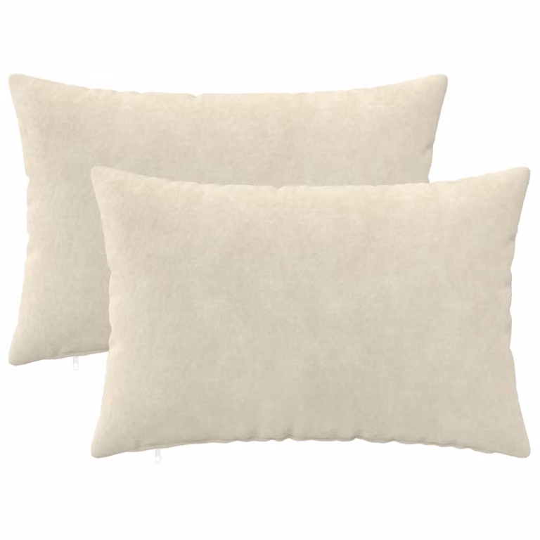 vidaXL Cuscino con cuscino HEERLEN 2 pz Crema Fleece in microfibra