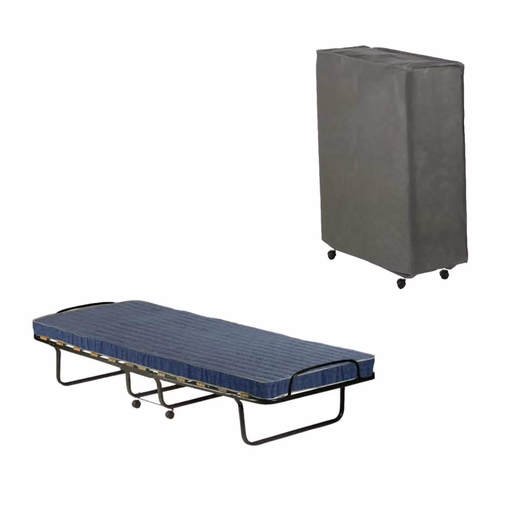 Letto pieghevole Arias di Talamo Italia con rete a 12 doghe in legno, materasso in schiuma e cover protettiva inclusa, L/P/H: 190 x 80 x 37 cm – 2