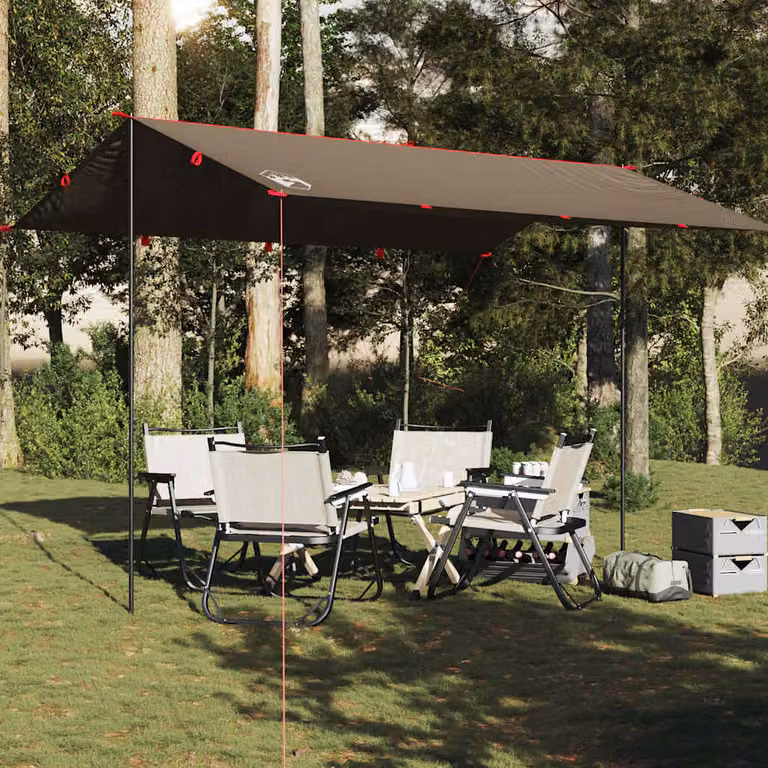 Telone da campeggio impermeabile vidaXL in poliestere marrone 406 x 306 cm