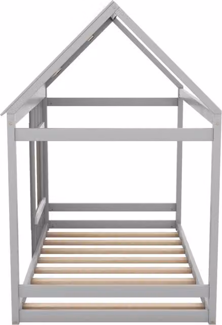 Letto a casetta per bambini Chicfurn in legno e MDF grigio, L/P/H: 200 x 90 x 150 cm