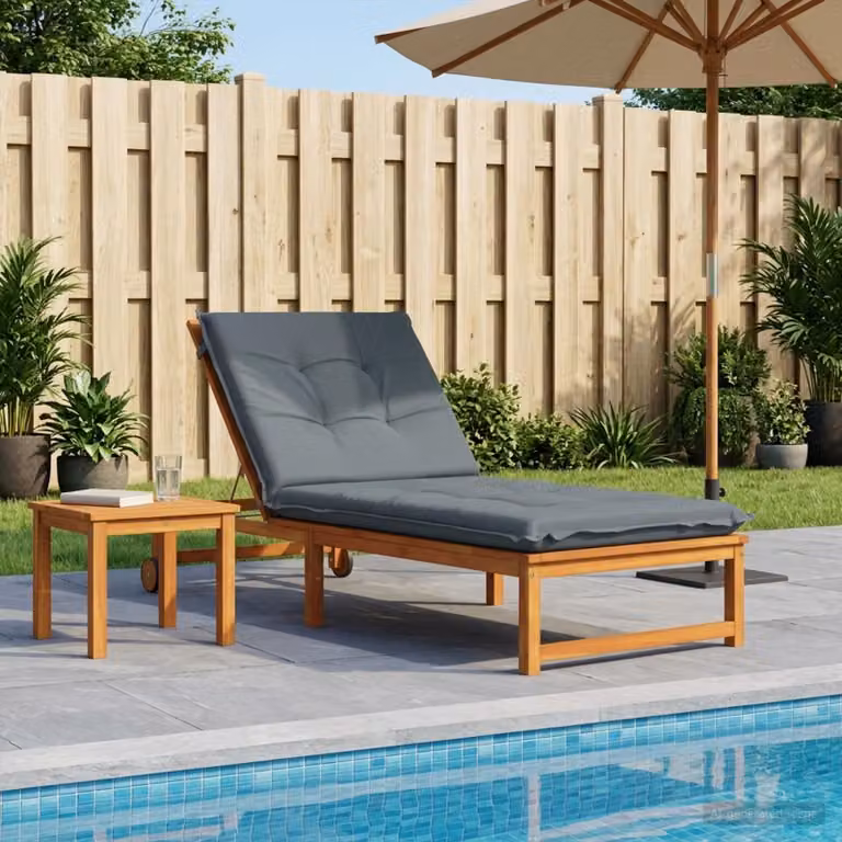 Cuscino per lettino vidaXL GEMERT blu in 100% poliestere L 190 cm x P 80 cm x H 9 cm