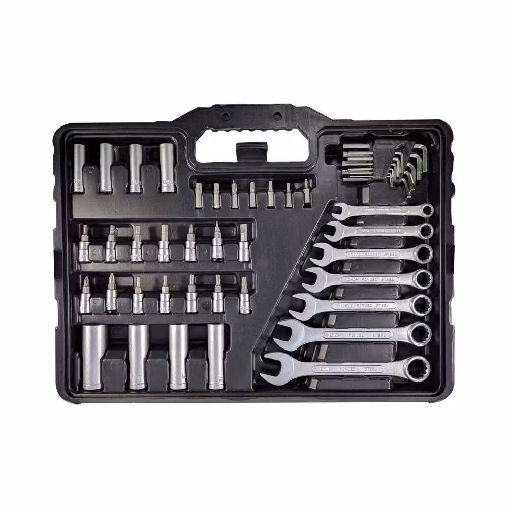 Set di chiavi a bussola con cricchetto Trade Shop da 120 pezzi in acciaio cromo vanadio e acciaio inossidabile colore argento con valigetta porta attrezzi – 2