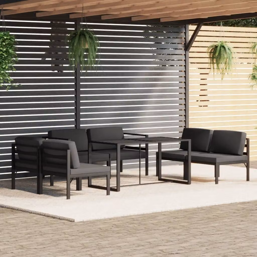 Maison Exclusive - Set Divani da Giardino 7 pz con Cuscini in Alluminio Antracite