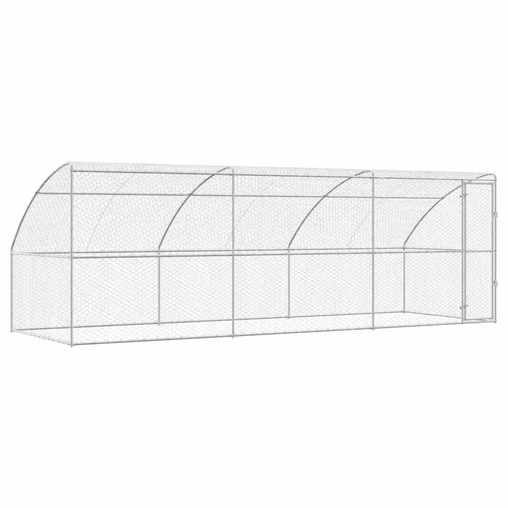Set di 3 cuccie per cani vidaXL in metallo zincato argento, resistenti alle intemperie per giardino – 2