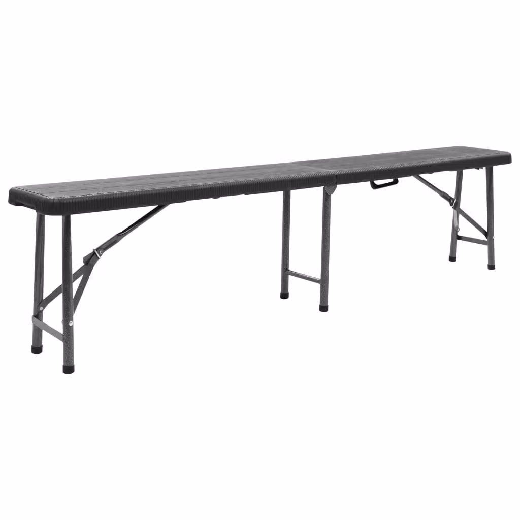 Panchine da Giardino Pieghevoli 2 pz 180 cm in HDPE Nere