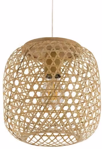 Fine Asianliving Bamboo Hanging Lamp Lampada a sospensione fatta a mano - Sakiya D25xH30cm Lampada a sospensione Illuminazione Paralume di bambù Tessuto Lampada Illuminazione Rotan