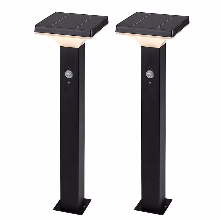 Lampada solare per esterni, lampada da terra LED, 4W, grado di protezione IP44, colore nero, marca Geleen, confezione da 2 pezzi, marca Rabalux
