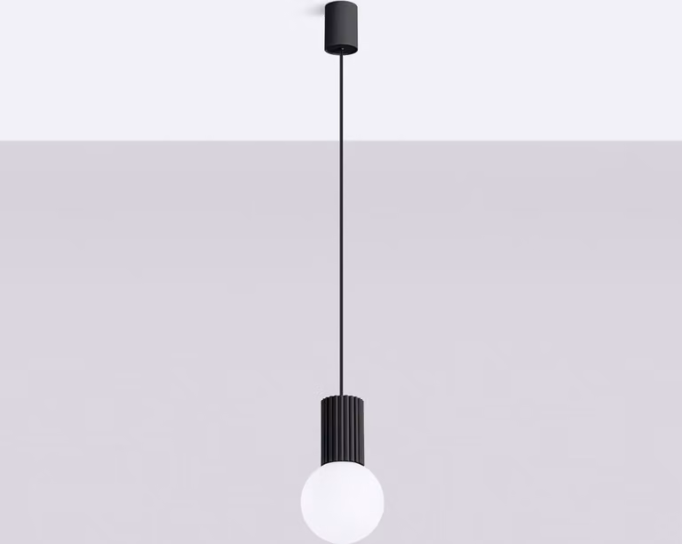Lampada a sospensione HALO 1 nero 1xG9 8W alluminio/vetro 120x12x12cm Sollux Lighting
