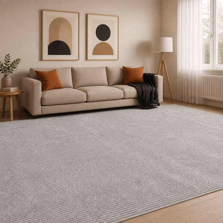 vidaXL Tappeto Grigio 300 x 400 cm 100% Poliestere 3 mm Lavabile