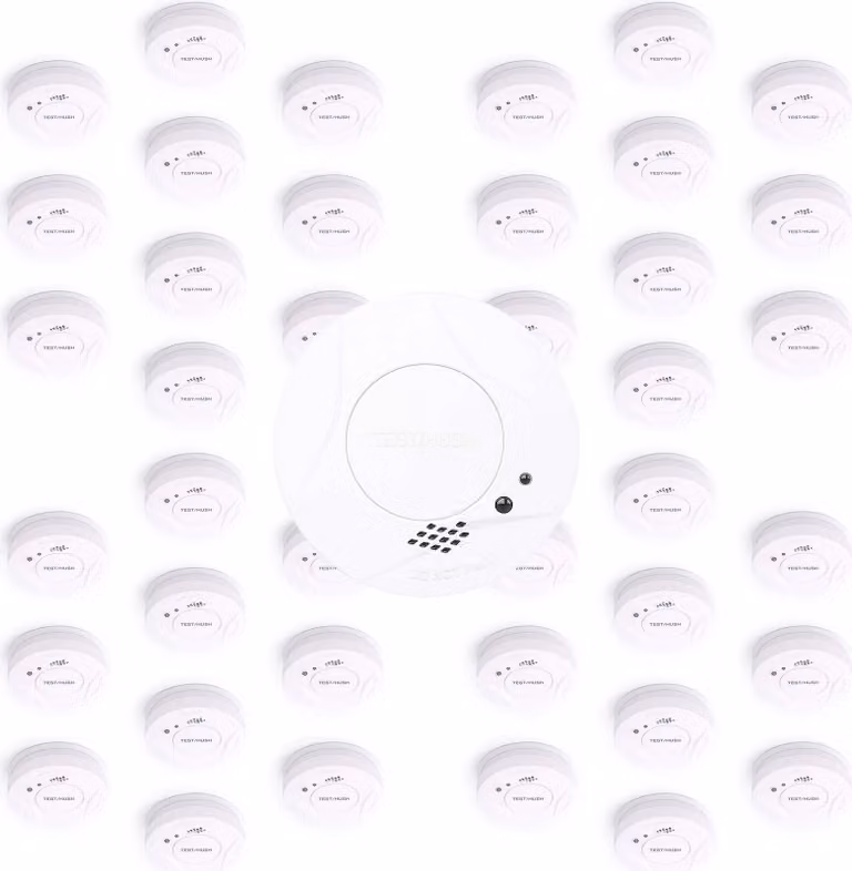 Rivelatore di fumo Wiltec 40x con set di batterie da 9 V, rivelatore d'incendio con funzione HUSH, rivelatore d'incendio affidabile con potenza sonora di 85 dB, rivelatore d'incendio fotoelettrico, protezione antincendio efficace