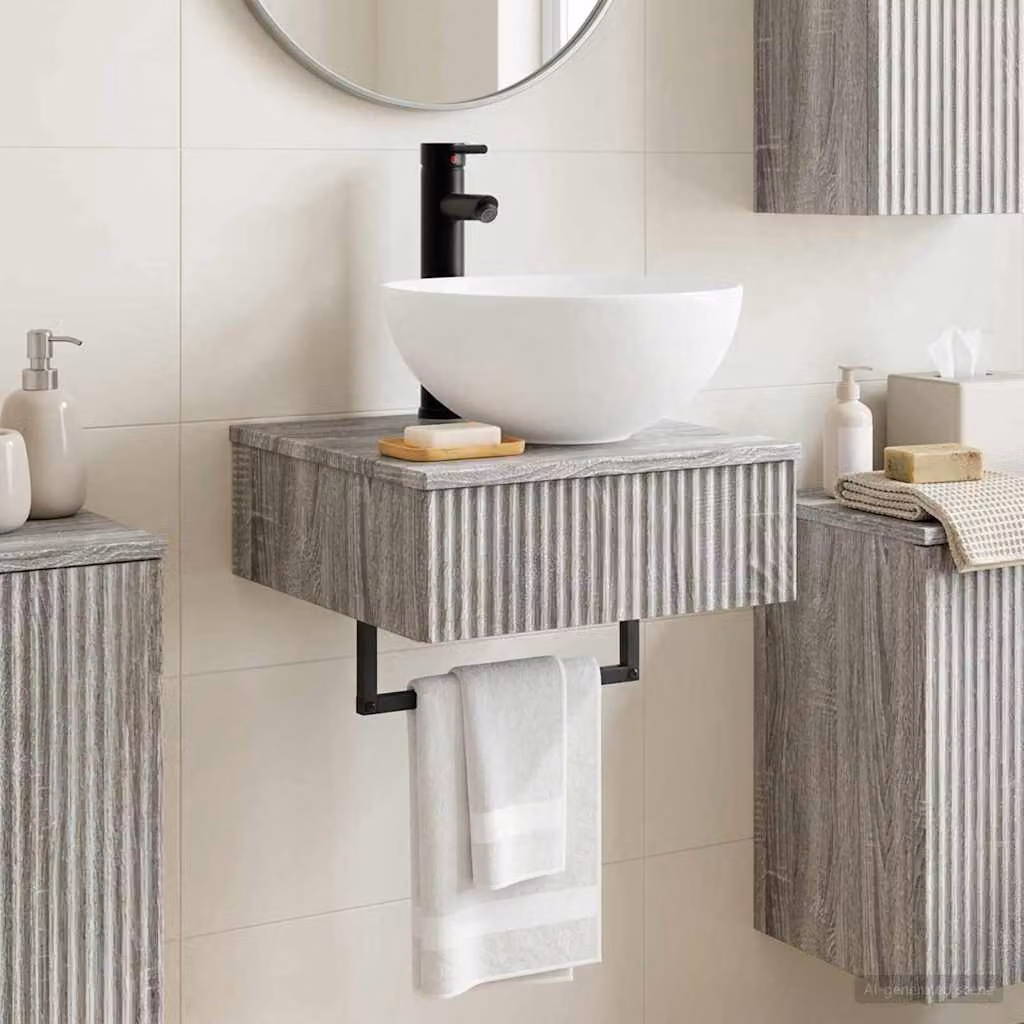 Lavabo da parete vidaXL in stile moderno colore grigio L: 40 cm, P: 41 cm, H: 40,5 cm