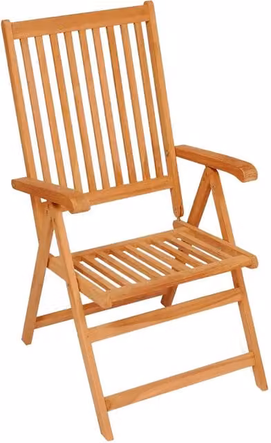 Set di 8 sedie pieghevoli reclinabili con cuscini vidaXL in legno di teak marrone e rosso per giardino e terrazza
