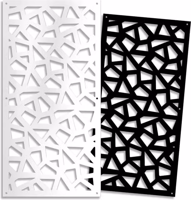 SEGMENTI - Pannello in PVC traforato - Parasole Colore: bianco, Misura: 98x198 cm