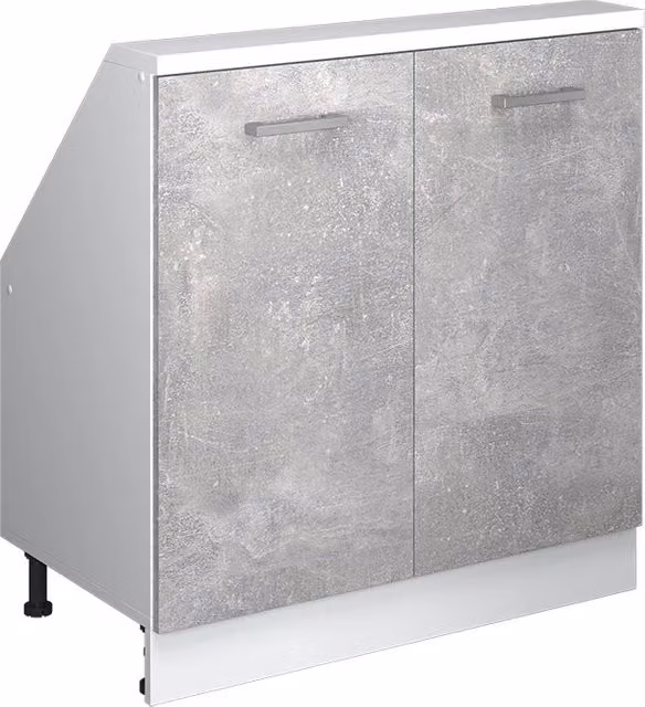 Mobile sottotetto Rion Vicco Calcestruzzo e Bianco con 2 ante a battente e ripiani interni L: 83.8 cm, P: 46.0 cm, H: 80.0 cm – 1