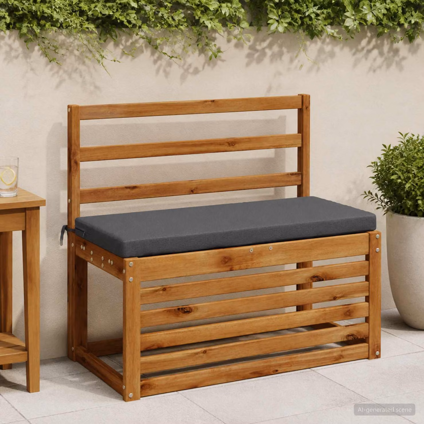 Cuscino per panchina vidaXL SOEST moderno in poliestere con rivestimento rimovibile e resistente ai raggi UV, colore antracite