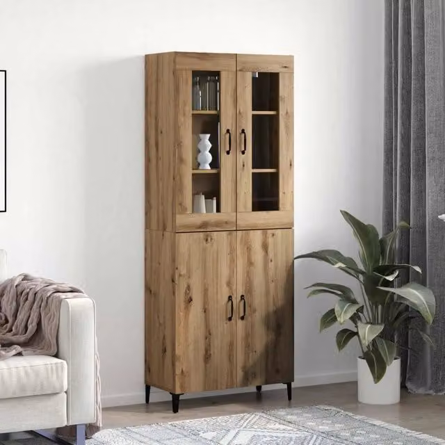 Credenza 2 pz Rovere artigianale 69,5 x 34 x 180 cm 3394588