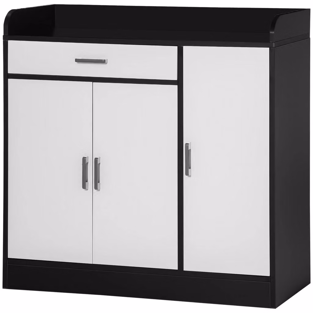 Mobiletto Moderno DESIGN IN in MDF Bianco Opaco con 2 Ante e Ripiani Interni, L 90 cm x P 40 cm x H 90 cm – 2