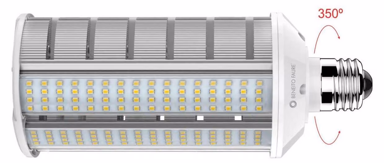 Proiettore LED SMILE 40W E27 Retrofit 120º 2200K 4000lm IP64 Beneito & Faure - Illuminazione professionale per esterni ad alta efficienza