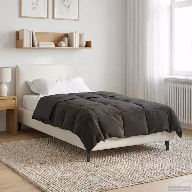 Piumino estivo traspirante e reversibile vidaXL in microfibra, colore antracite, L: 155 cm x P: 220 cm