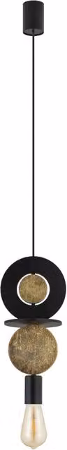Lampada a sospensione Drops Wood Nowodvorski Lighting in legno, nero e oro con attacco E27