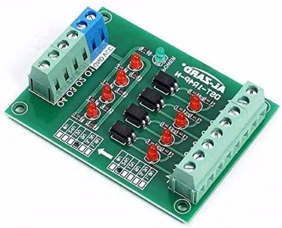 Modulo convertitore di segnale PLC a 4 canali 12 V-3,3 V con isolatore PNP