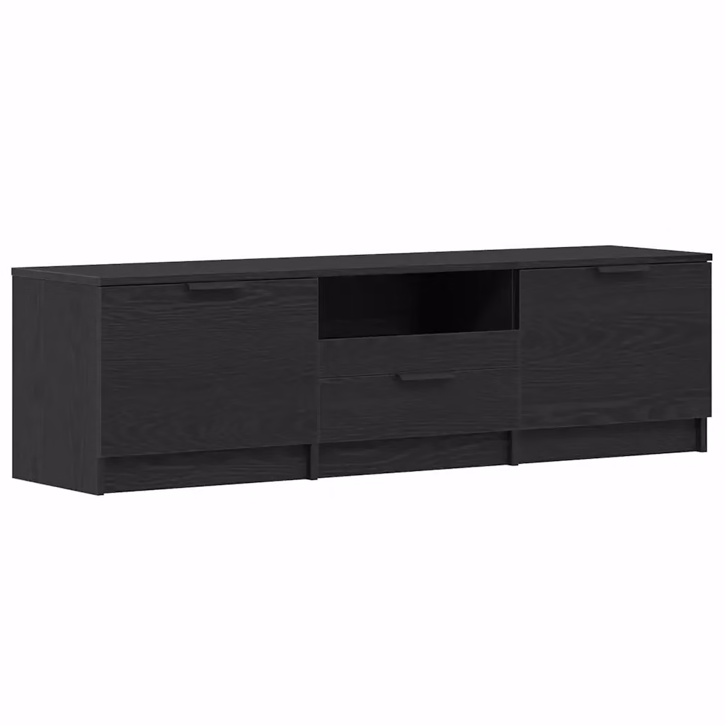 Mobile TV moderno vidaXL in legno multistrato nero L 140 x P 35 x H 40 cm – 2