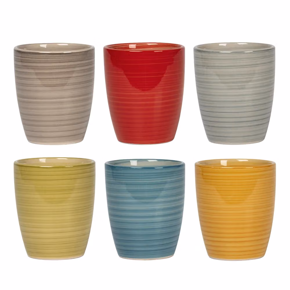 Set di 6 bicchieri multicolor Tipika in stoneware GUSTO CASA da 35,5 cl