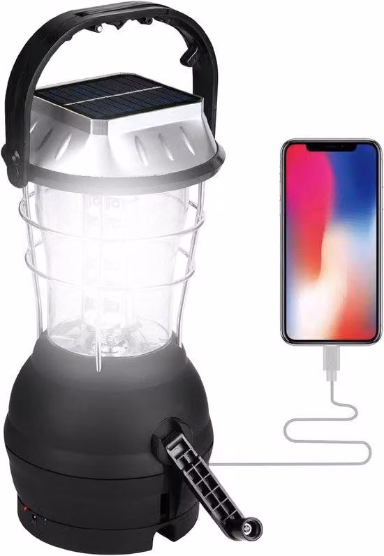 Lanterna da campeggio a energia solare con LED, super luminosa, impermeabile (IP43), 5 modalità di ricarica, ideale per escursioni, battute di pesca e situazioni di emergenza