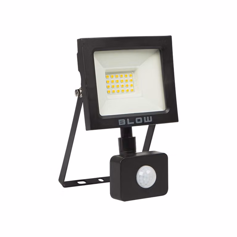 Faretto LED 20W+PIR 4000K nero BLOW IP65