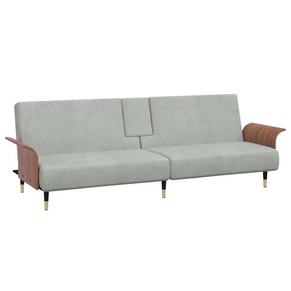 Divano Letto Moderno vidaXL Grigio con Struttura Imbottita e in Metallo – 2