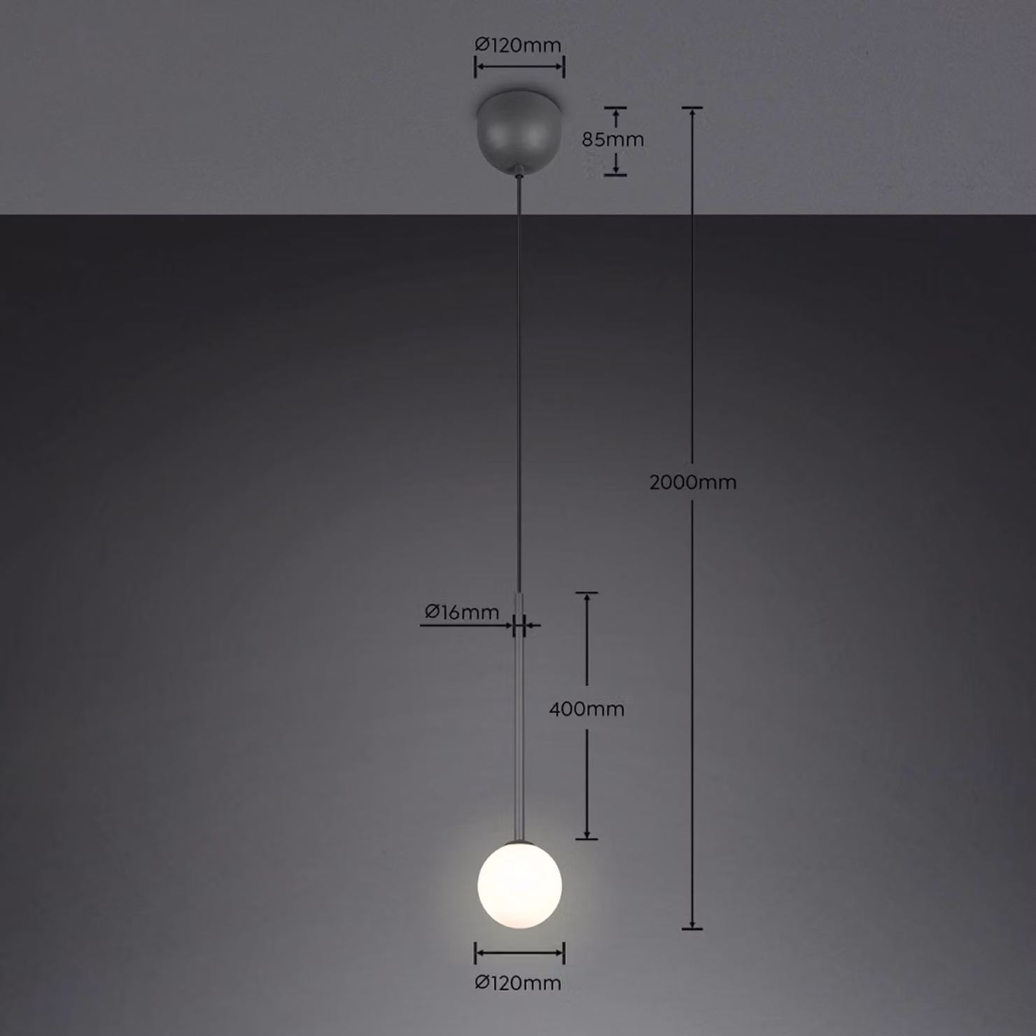 Trio Lighting Lampada a sospensione Firano, Nero, Soggiorno / Sala da pranzo, Metallo, Moderno, Lampada a sospensione