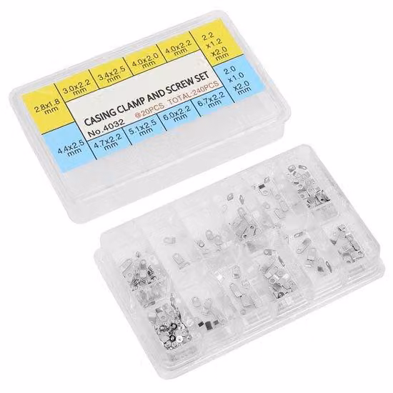 Viti di montaggio in acciaio inossidabile per orologi - compatibili con i movimenti 2824, 2836 e 2846 - confezione da 240 pezzi - pratiche e resistenti