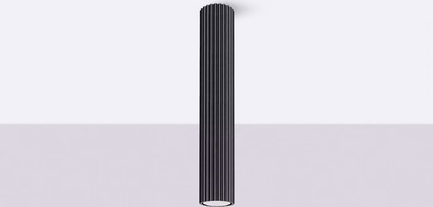 Lampada da soffitto KARBON 40 nero 1xGU10 10W alluminio 40x6.5x6.5cm Sollux Lighting