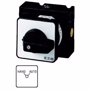 Commutatore Eaton, T3, 32 A, da incasso, 3 moduli, contatti: 6, 90°, con scatto, senza posizione zero, MANUALE-AUTOMATICO, codice articolo 15453 090343