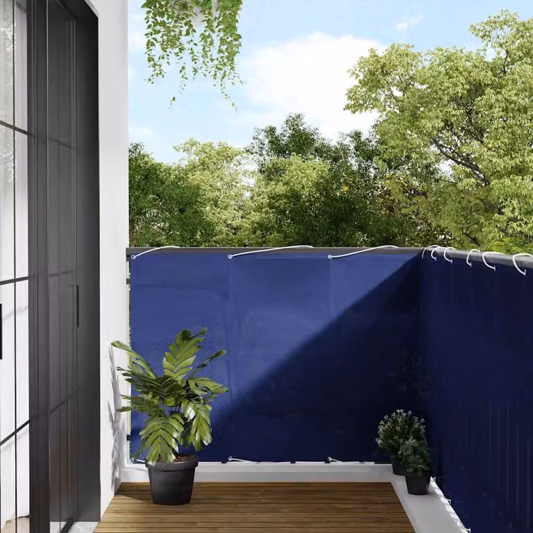 Paravento da balcone vidaXL Blu in Poliestere Oxford con Supporto in Alluminio L: 800 cm, H: 120 cm