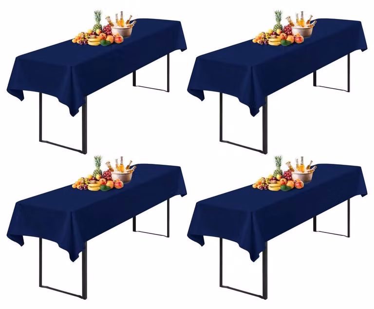 Tovaglia per birreria, set da 4 pezzi, blu navy, 250x100 cm, impermeabile, in poliestere