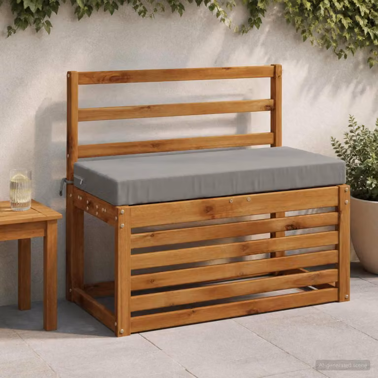 Cuscino per panchina vidaXL SOEST rettangolare in poliestere grigio con rivestimento rimovibile e resistente ai raggi UV
