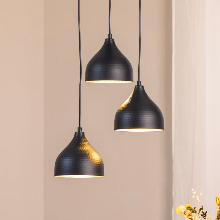 Lampada a sospensione Tattoo 6201 Opviq, dimmerabile, Nero, Soggiorno / Sala da pranzo, Metallo, marocchino / arabo, Lampada a sospensione