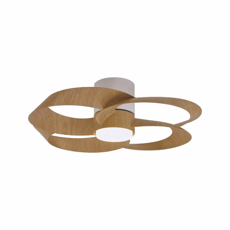 Mantra Iluminación Ventilatore da soffitto LED Rose in legno, motore a corrente continua, Rose, dimmerabile, Legno chiaro, Soggiorno / Sala da pranzo, Plastica, Moderno