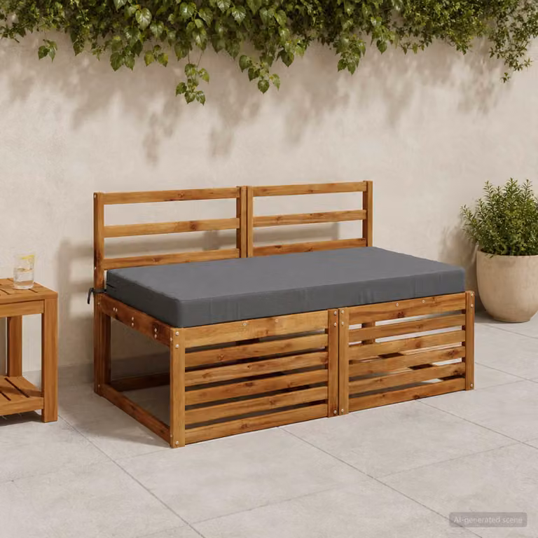 Cuscino per la seduta vidaXL SOEST in poliestere grigio con rivestimento lavabile e resistente ai raggi UV