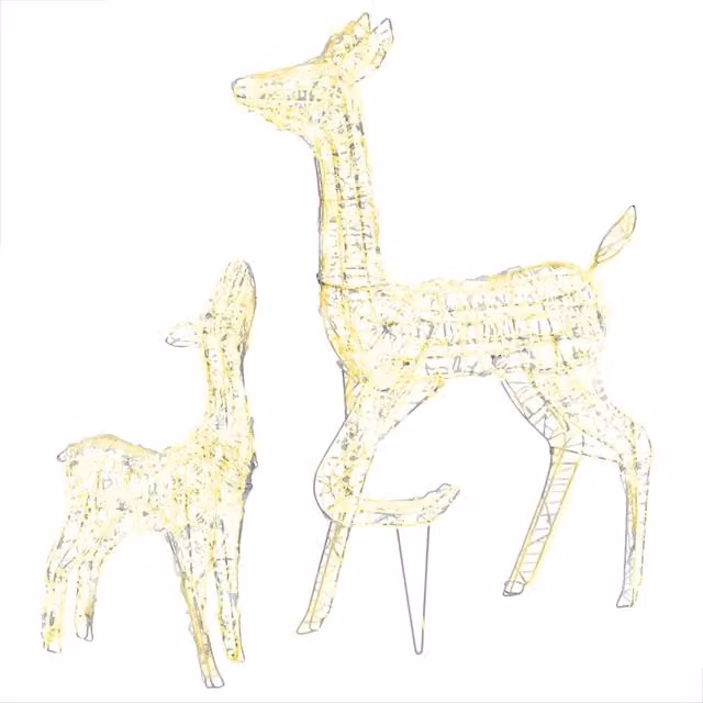 Famiglia di Renne di Natale in Acrilico Trasparente con 160 LED Bianco Caldo CFW5141196