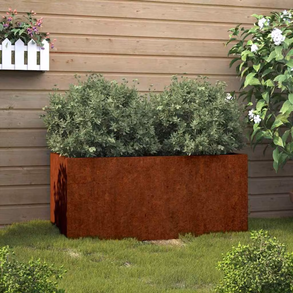 Fioriera da giardino vidaXL in acciaio Corten marrone L: 62 cm, P: 30 cm, H: 29 cm