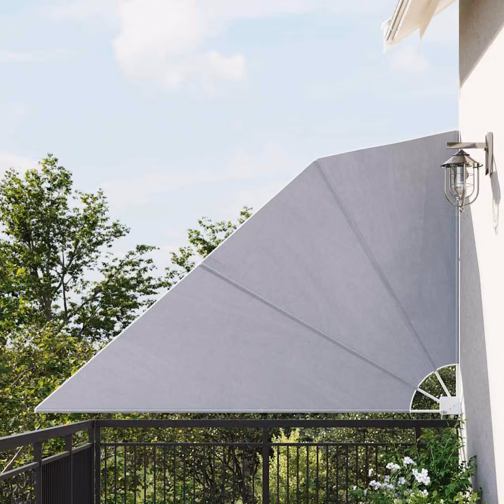 vidaXL Tenda Laterale Pieghevole per Balcone in Poliestere e Acciaio, Grigia, L: 240 cm, H: 160 cm