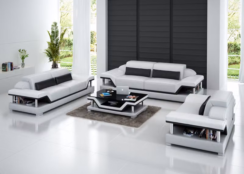 Ledersofa Sofa USB Couch Wohnlandschaft 321 Sitzer Garnitur Design Sofagarnitur