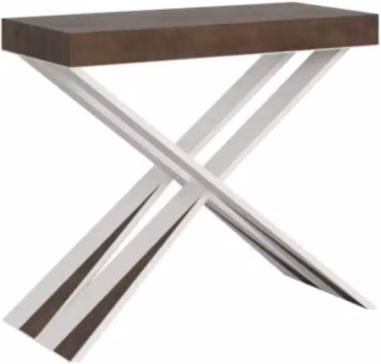 Consolle allungabile 90x40/300 cm Diago noce gambe bianche