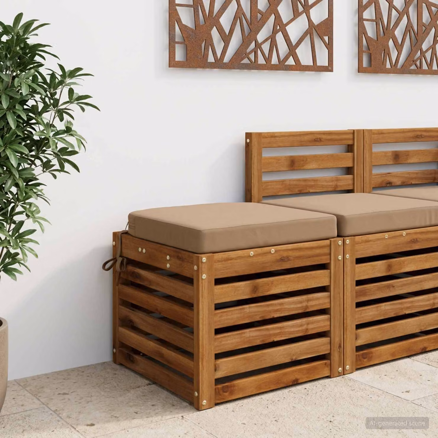Cuscino per sedile vidaXL SOEST in poliestere, colore beige, design moderno e rettangolare