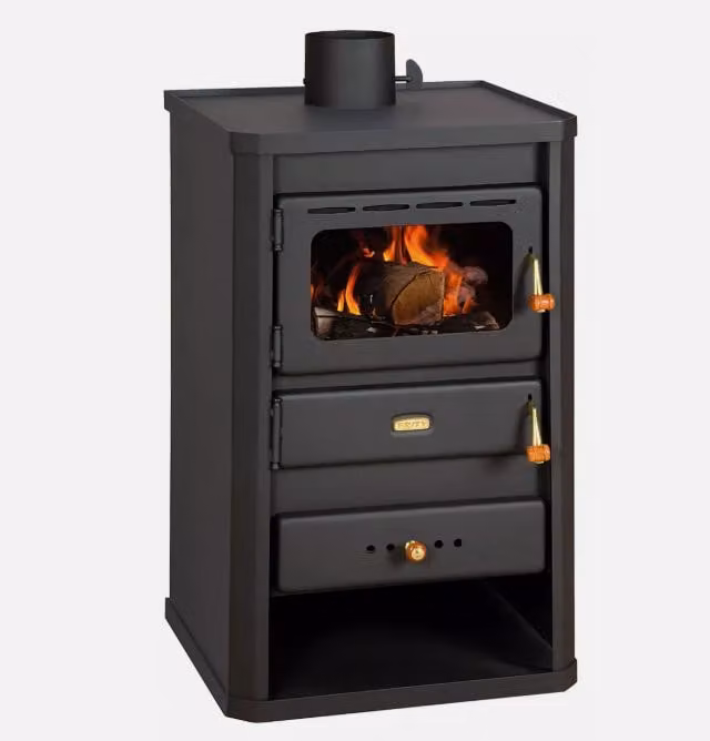 PRITY S2, Stufa a legna indipendente con vetro, 10,4 kW, Classe A, Ø 130 mm