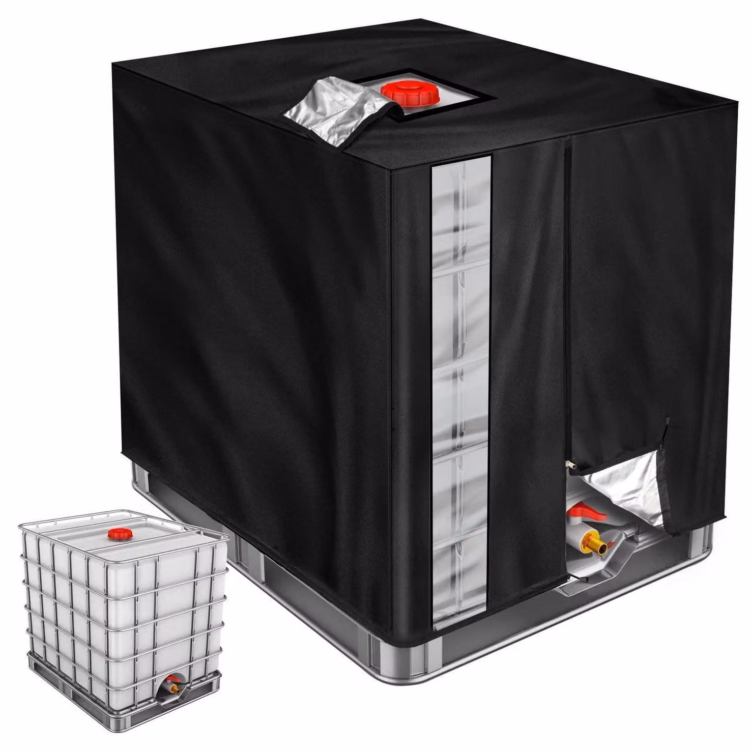 Copertura per serbatoio IBC da 1000 litri, rivestimento protettivo in tessuto Oxford 420D, colore nero